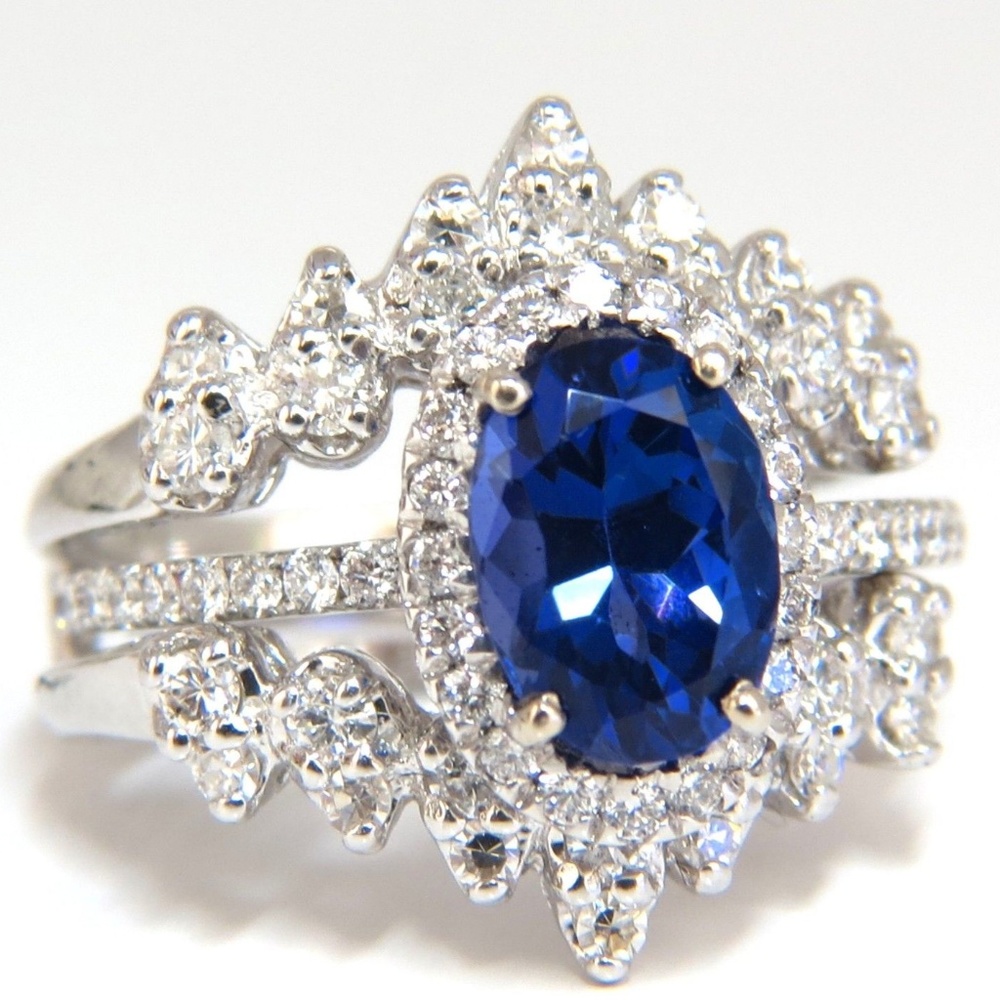 3.07ct Natural Tanzanite Diamond ring + Insert*